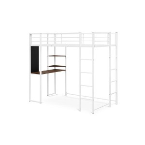 East West Furniture,Buckland Twin Loft Bed In Powder Coating- White Color - 1 of 4