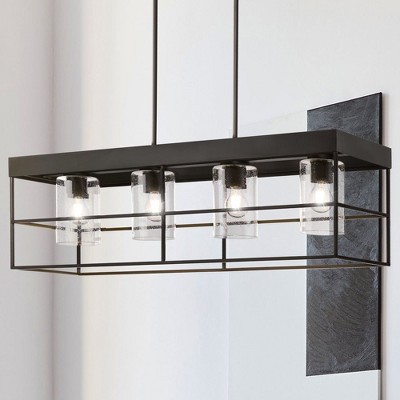 Urban Ambiance Luxury Modern Indoor Chandelier,  11-1/4''H x 9-3/8"W x 42''D,  Matte Black Finish, UHP4495