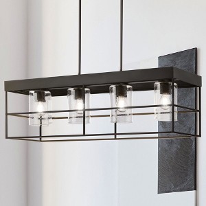 Urban Ambiance Luxury Modern Indoor Chandelier,  11-1/4''H x 9-3/8"W x 42''D,  Matte Black Finish, UHP4495 - 1 of 4