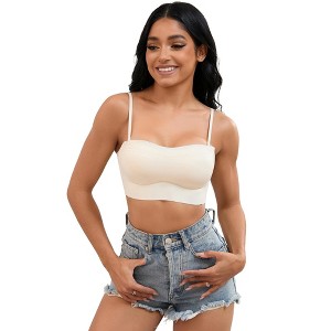 INSPIRE CHIC Women's Push Up U Back Adjustable Straps Full Cup Wirefree Tube Convertible Bras - 1 of 4