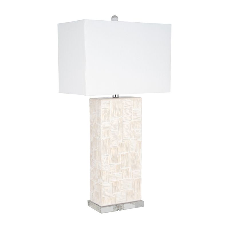 SAGEBROOK HOME 31&#39;&#39; Ceramic Textured Table Lamp White, 2 of 8