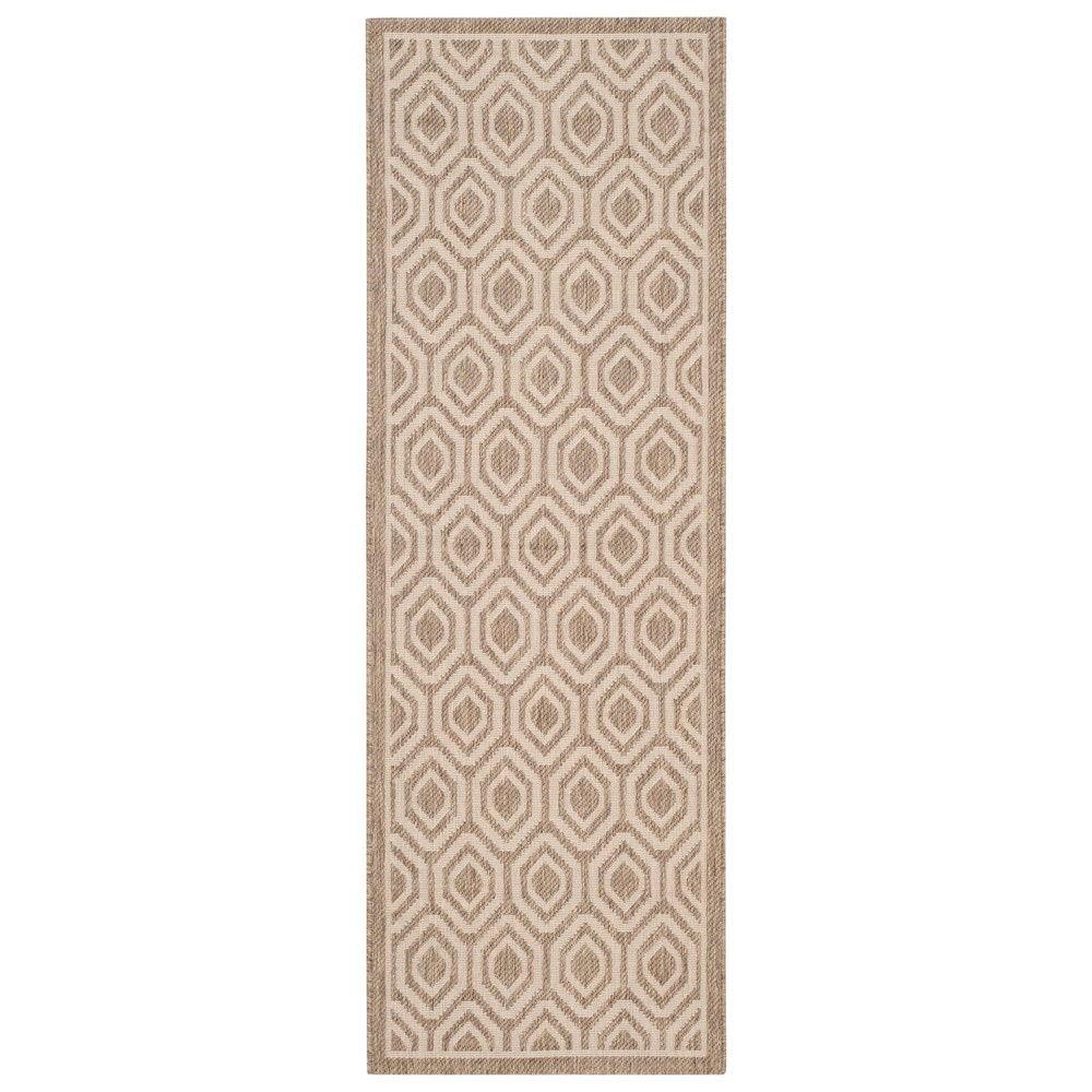 2'3in x 6'7in Biarritz Runner Outdoor Rug Brown/Bone - Safavieh