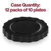Smarty Had A Party 10.25" Black Round Lotus Plastic Dinner Plates - 120 pcs - 4 of 4