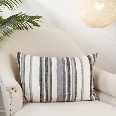 Striped Serenity 16"x24" Cotton Rectangular Pillow Cover