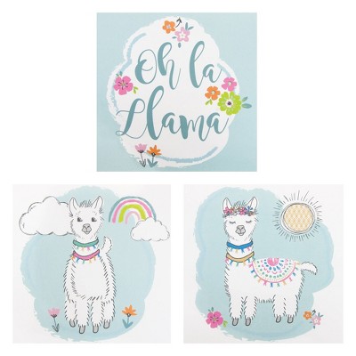 3pc Oh La Llama Canvas Wall Art Set - Trend Lab