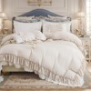 Ruffle Comforter Set – 3-Piece Shabby Chic Boho Bedding with Elegant Double Ruffles, Soft Lightweight Microfiber Quilt, Queen/King - 2 of 4