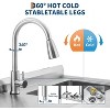 Stainless Steel Utility Sink, Freestanding Workstation with Hot/Cold Faucet, Includes Storage Shelf, Adjustable Legs for Indoor/Outdoor Use - 3 of 4