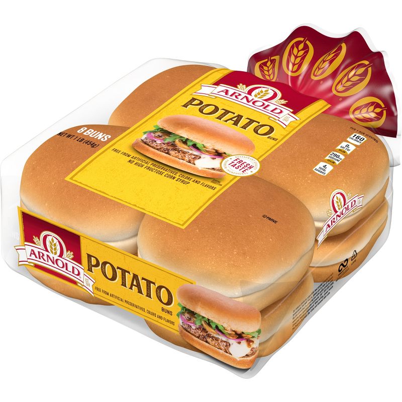Arnold Potato Hamburger Buns - 16oz/8ct, 4 of 7