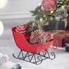 Whisen 39x17.7x22"H Iron Sleigh Large, Distressed Christmas Santa Sleigh Holiday Decoration - 3 of 4