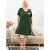 Agnes Orinda Women's Plus Size Pajamas Knit Lace Trim Polka Dots Short Sleeve Nightgowns - 4 of 4