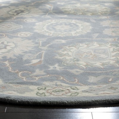 Grey/Ivory Hand-Tufted Wool Rectangular Area Rug, 5' x 8'