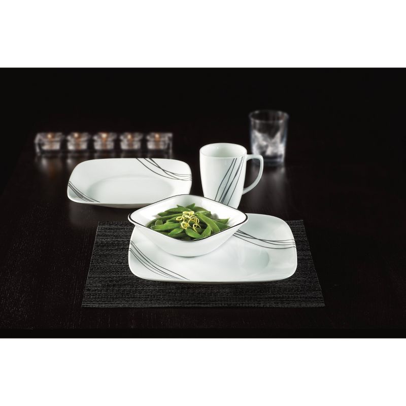 Corelle Square 16pc Vitrelle Simple Sketch Dinnerware Set, 4 of 5