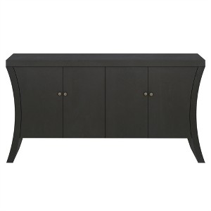 XINGHANZHENXUAN Refined Industrial 4-Door Credenza with Wooden Legs & Bronze Clasps, Storage Cabinet for Modern & Rustic Interiors - 1 of 4