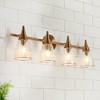 LNC Ruthebic  Polished Gold and Ripple Glass Cone Modern/Contemporary  Vanity Lights,1 Light/2 Light/3 Light/4 Light - 2 of 4