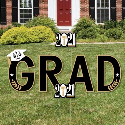 Big Dot of Happiness Law School Grad - Yard Sign Outdoor Lawn Decorations - 2021 Future Lawyer Graduation Party Yard Signs - GRAD