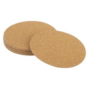Unique Bargains Thickened Cork Self-Adhesive Round Coasters for Tableware - 1 of 4