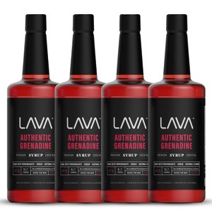 LAVA Premium Grenadine Syrup made with Pomegranate Juice, 100% Sugar, Large 33.8oz (1-Liter), No Artificial Sweeteners, Flavors, or Colors - 1 of 3
