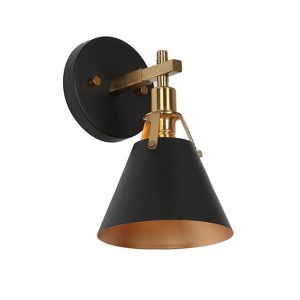 LNC Nero 5-in W 1-Lights Matte Black and Polished Gold Bell Modern/Contemporary Wall Lights - 1 of 1