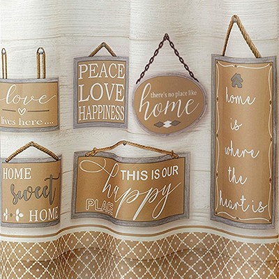 Tan Polyester Sheer Rod Pocket Kitchen Curtain Set