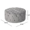 NicBex Modern 40" Round Ottomans Velvet Footstools with Button Tufted Stitching for Bedroom and Living Room - 2 of 4