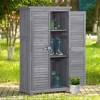 NicBex Wooden Outdoor Storage Shed with 3-Tier Shelves and Lockable Door for Garden/Patio/Backyard - 2 of 4