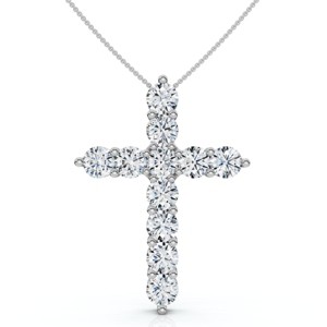 Pompeii3 2Ct TW Diamond Cross Women's Necklace 14k Gold Lab Created - 1 of 4