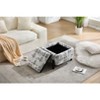 PAGED Modern Reversible Lid Small Coffee Table Ottoman with Hidden Storage,Square Upholstered Storage Center Table for Living Room,Bedroom - 4 of 4