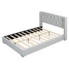 HomeRoots White Tufted Upholstered Queen Bed Frame - 4 of 4