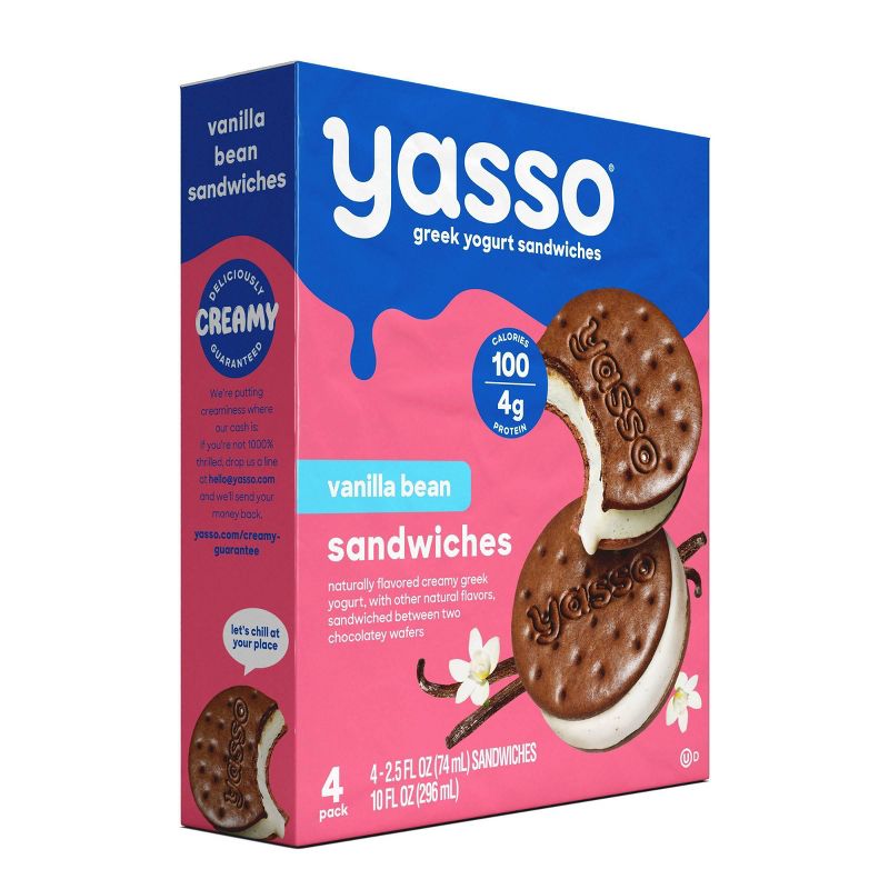 Yasso Vanilla Bean Frozen Greek Yogurt Sandwich - 10 fl oz/4ct, 4 of 12
