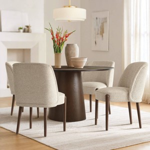 Mid Century Modern Dining Room Chair Set of 4 Linen Upholstered Dining Chair​ Solid Wood Dining Chair with Beech Legs for Kitchen-Tanpinhause - 1 of 4