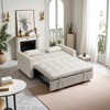 TIRAMISUBEST 3-in-1 Velvet Sleeper Sofa Pull Out Couch Adjustable Backrest Storage Pockets 2 Pillows Living Room Bedroom Guest Bed - 3 of 4