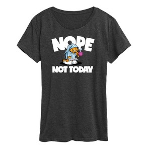 Women's - Garfield - Nope Not Today Short Sleeve Graphic T-Shirt - 1 of 4