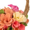 10" Artificial Spring Pink Floral Arrangement in Basket - National Tree Company - 3 of 4
