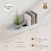 24 inch picture ledge shelf set of 8 long floating white wall shelves with lip for living room bedroom bookshelf - 3 of 4