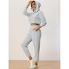 INSPIRE CHIC Womens 2 Piece Outfits Sweatsuit Outfits Hooded Crop Sweatshirt and Jogger Tracksuit Set - 2 of 4