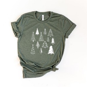 Simply Sage Market Women's Christmas Tree Botanical Short Sleeve Graphic Tee - 1 of 2