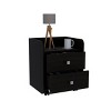 INFURNIC Nightstands Modern Nightstand with Two Drawers and Open Shelf Superior Top Metal Handle for Bedroom Storage, Black, 15.74"*18.22"*21.88" - 4 of 4