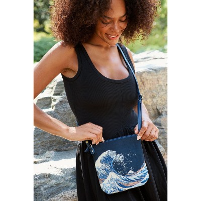 Signare USA Great Wave off Kanagawa Navy Blue Sling Bag Purse Crossbody — фото 5