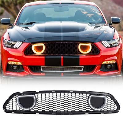 AMERICAN MODIFIED Front Upper Grille Compatible with 2015-2017 Ford Mustang EcoBoost, GT, & V6, Mach 1, Matte Black