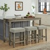 4 Piece 59" Counter Height Bar Table Set with Power Outlet and 3 Upholstered Stools, Dining Table and Chair Set for Kitchen-Maison Boucle - 3 of 4