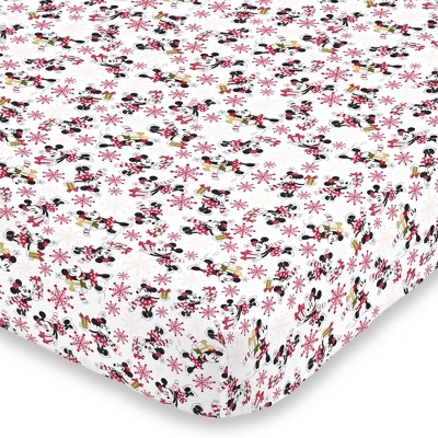 NoJo Minnie Mouse Super Soft Holiday Fitted Crib Sheet
