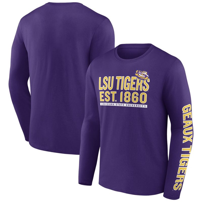 NCAA LSU Tigers Men&#39;s Chase Long Sleeve T-Shirt, 1 of 4