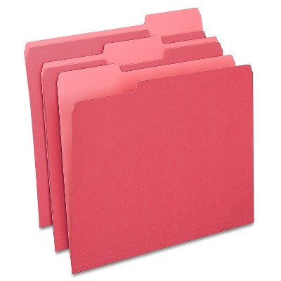 MyOfficeInnovations Colored File Folders 1/3-Cut Tab Letter Size Red 100/Box (224519)