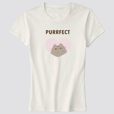 Women's Purrfect Pusheen Short Sleeve Graphic T-Shirt - White
