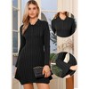 INSPIRE CHIC Women's Pleated Button Front Casual Long Sleeve Knit Shirt Sweater Dress - 2 of 4