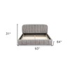 HomeRoots Gray Tufted Upholstered Queen Bed Frame - 3 of 4