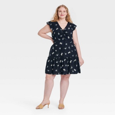 Women's Flutter Short Sleeve Mini Skater Dress - Universal Thread™