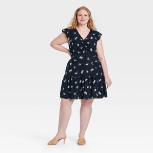 Women's Flutter Short Sleeve Mini Skater Dress - Universal Thread™ - 1 of 3