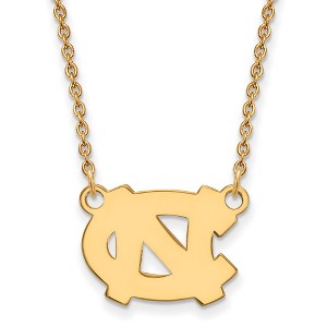 Black Bow Jewelry 14k Yellow Gold North Carolina Tar Heels NCAA Necklace 18 Inch - 1 of 4
