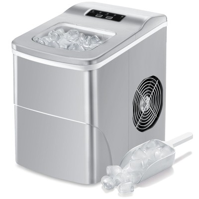 R.W.FLAME Countertop Ice Maker, makes 9 cubes in only 6 minutes, offers two sizes of bullet ice, and comes with an ice scoop,green